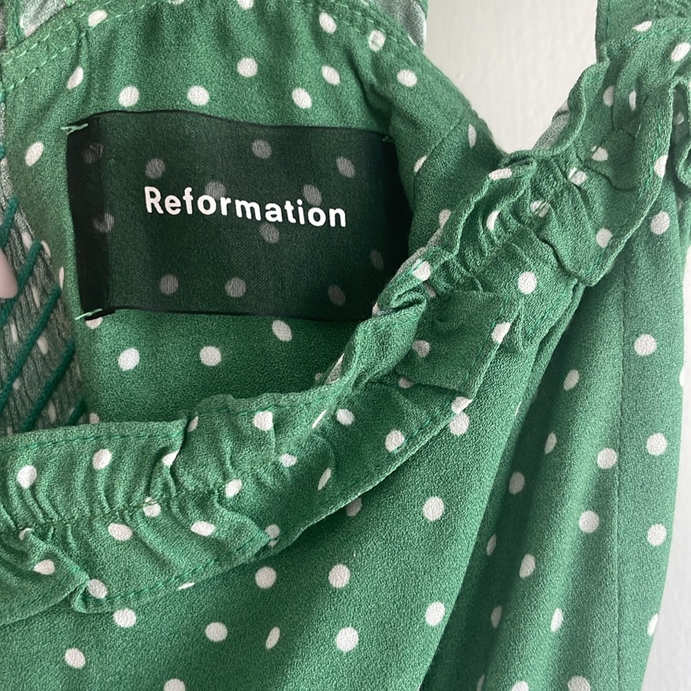 Reformation Green Midi Sundress with Spaghetti Straps - Picture 3 of 8